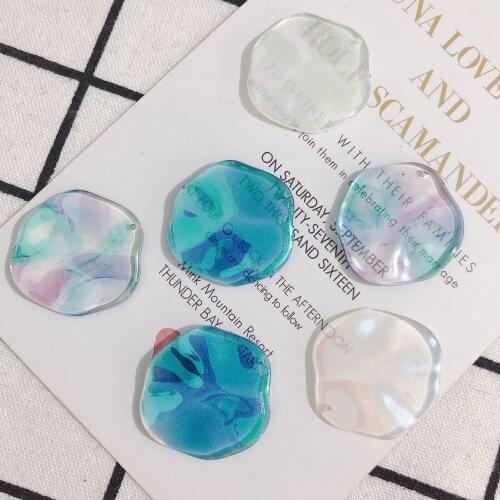 DIY Jewelry Findings Geometry Resin Charms Necklace Pendants 20pcs 32*30mm Plastic Colorful Earring Floating Charm Ornament DIY