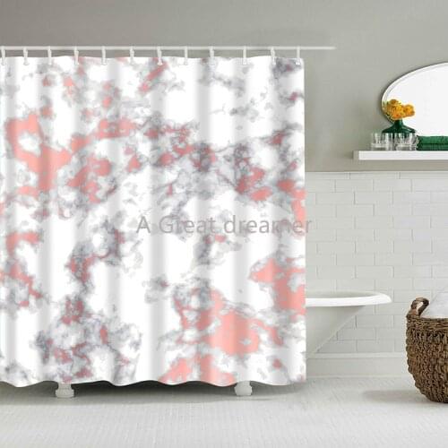 Marble Pattern Bath Curtain Waterproof Shower Curtains 3D Geometric Bath Screen Printed Curtain For Bathroom Gift