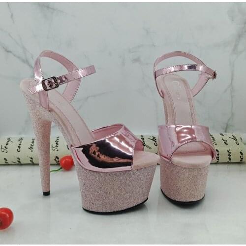 Leecabe 17CM/7Inch Womens Platform Sandals party High Heels Shoes Pole Dancing Shoes