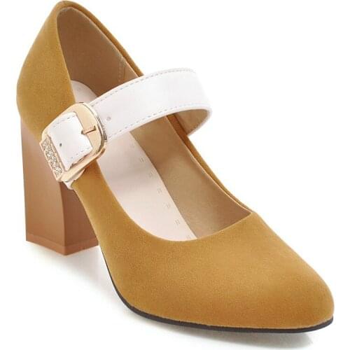 18 years during the spring and autumn fashion thick with high with shallow mouth buckle size size 31 18613-48 womens shoes boom