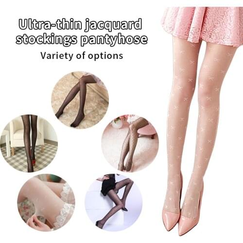 Women All-match Peach Love Heart Sexy Transparent Pantyhose Black Stockings Fashion Womens Tights