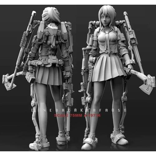 1/24 Resin Kits Mech derailed beauty shooterNewOne self-assembled (75mm) A-19734