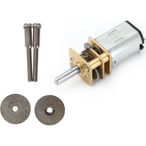 10 X Diamond Cutting Wheel Discs Blades+2 Arbor Shaft & 1X DC 12V 100RPM Micro-Speed Reduction Motor Mini Gear Box Motor