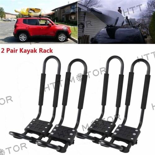 2 Pairs Kayak Boat Ski Surf Snowboard Universal Roof Mount Car Cross J-Bar Rack for BMW Audi Benz Ford Land Rover Dodge Jaguar