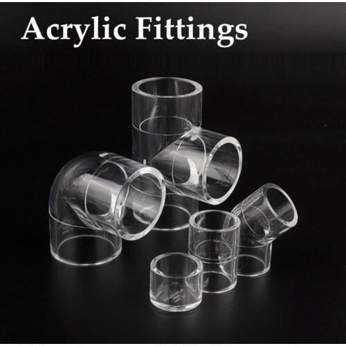 2pcs I.D 20/25/32mm Acrylic Pipe Connector Transparent Acrylic Joint Aquarium Fish Tank Glass Tube Fittings Accessories
