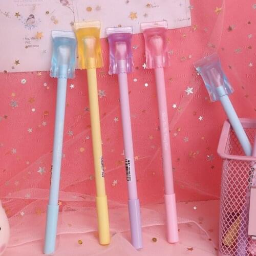 4pcs Cute Jelly Candy Gel Pen for Writing 0.5mm Ballpoint Black Color Ink Pens Stationery Gift Office School Supplies F794
