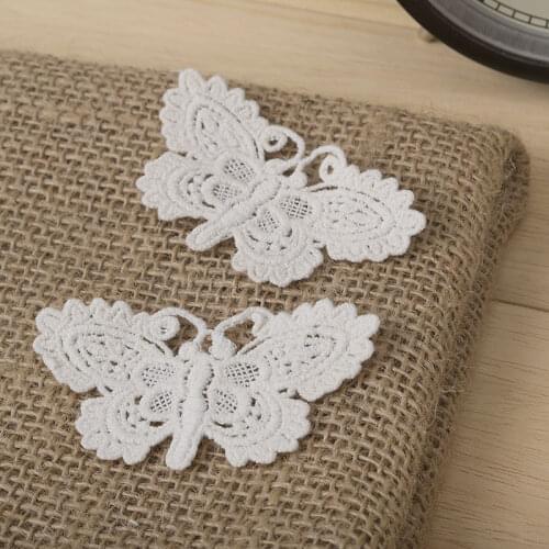 5pcs Cotton lace cloth butterfly labeling lace Brooch patch DIY handmade accessories