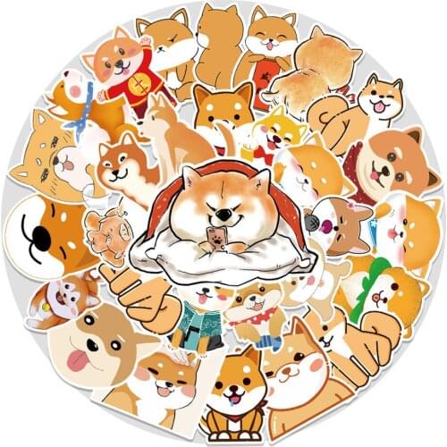 55pcs Cute Shiba Inu Paper Stickers Scrapbooking Stationery Diary Sticker Supply Seal Labels Lovely Japanese Dog Animal Stickers