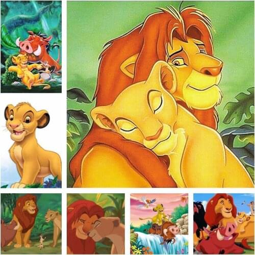 5D Diamond Painting Lion King Diamond Embroidery Cartoon Full Diamond Mosaic Artist Home Decoration