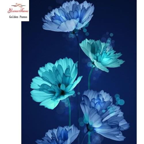 5D DIY Diamond Painting New Square Stones blue flower Diamond Embroidery Sale Diamond Mosaic Full Display Home Decor