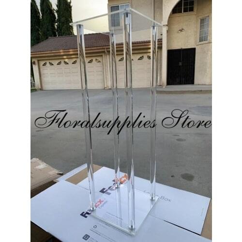 6PCS acrylic stand wedding decoration clear flower stand pillars columns for wedding table centerpiece