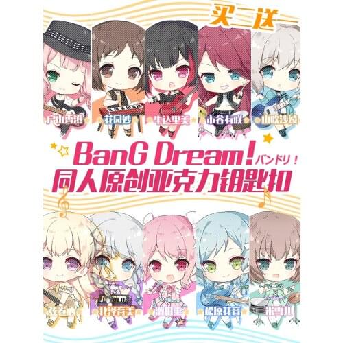 Anime BanG Dream! Toyama Kasumi Hanazono Tae Rimiri Imai Lisa Cosplay Acrylic Keychain Bag Pendant Stand Figure Keyring Toy Gift