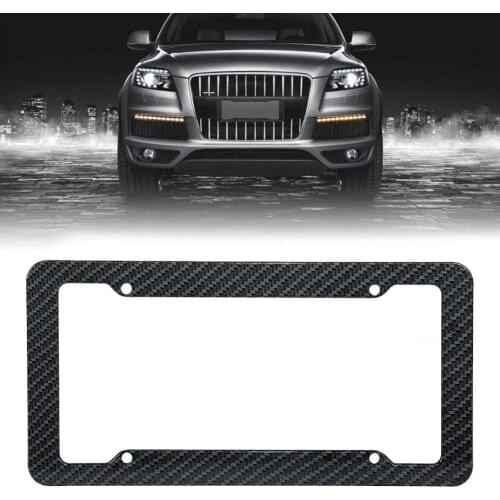 Car Carbon Fiber Style License Plate Frames Front & Rear Universal For Toyota Honda Nissan Car Accessories