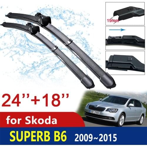 Car Wiper Blades for Skoda Superb 2 B6 3T 2009~2015 Front Windscreen Brushes Wipers Stickers 2010 2011 2012 2013 2014 Car Goods