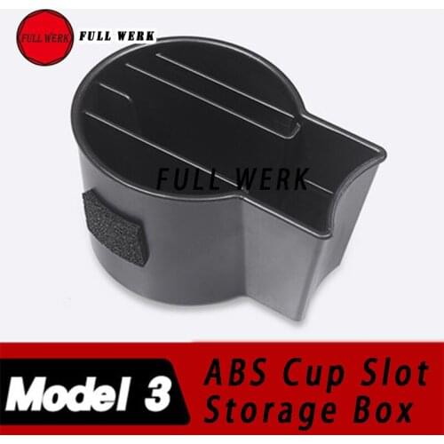 1 Piece ABS Car Styling Cup Slot Storage Box Case Console for Tesla Model 3 Interior Accessories