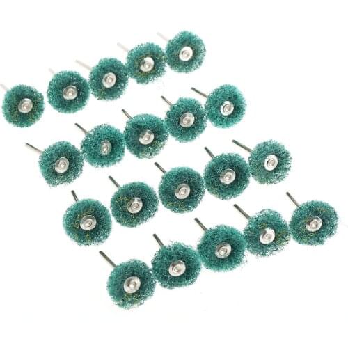20Pcs 25mm Electric Grinding Brush Buffing Polishing Wheel Buffing Pad Brush for Dremel Rotary Tool 3mm Shank For Sanding