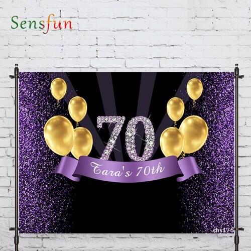 LEVOO Photography Background Purple 70 Years Old Balloon Spot Background Photobooth Photo Studio Shoot Prop