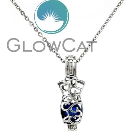 KK746 National Style Cheongsam Qipao Beads Stone Cage Locket Pendant Perfume Essential Oil Diffuser Pearl Cage Necklace