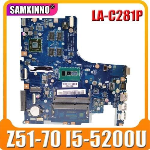 LA-C281P Laptop motherboard For Lenovo Ideapad Z51-70 original mainboard I5-5200U R7-Video