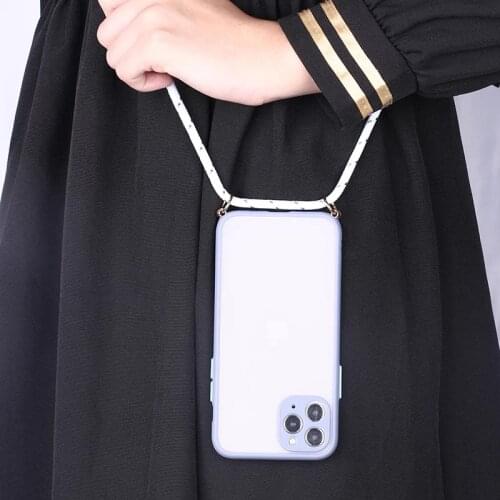 Fashion SolidColour Case Candy Color Soft Skin Sensation Hanging Rope For iPhone 11 Pro 8 8Plus X XS Max 7 7Plus