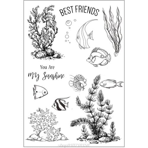 Seabed Goldfish DIY Silicone Clear Stamp Cling Seal Scrapbook Embossing Album Decor Craft F06 21 Dropship