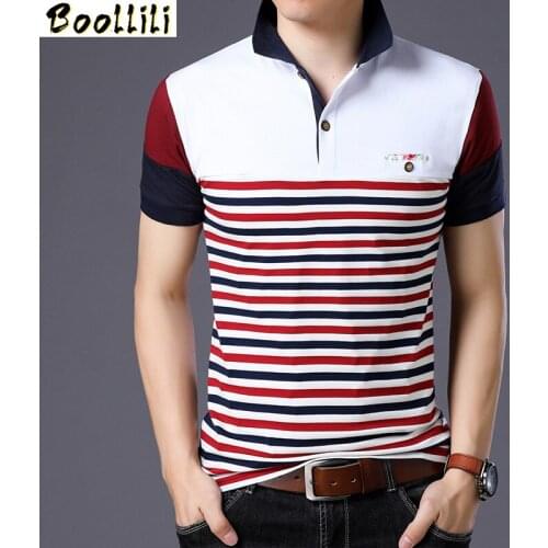 Style Striped 2020 Brand Fashion Polo Shirts Short Sleeve Men Summer Cotton Breathable Tops Tee ASIAN SIZE M-5XL