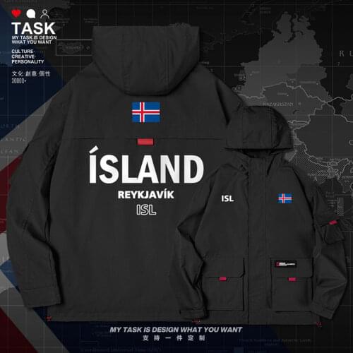 Iceland ISL Icelander Icelandic IS men jacket hooded nation flag clothing top chaquetas hombre trench coat men autumn clothes