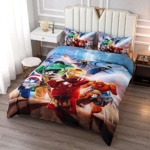 Disney Bedding Sets Superhero Iron Man Avengers Spiderman Mickey Minnie Duvet Cover for Baby Children Boys Bed Birthday Gifts