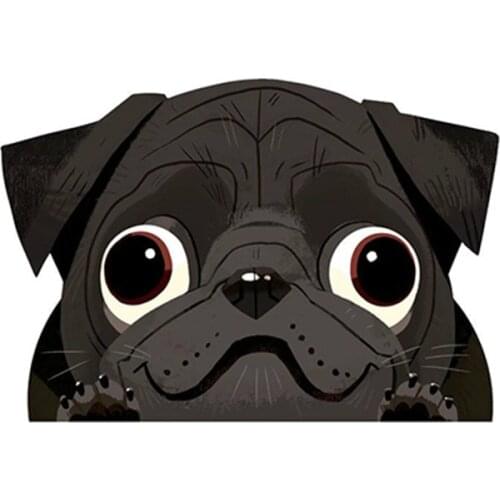 Dawasaru Black Pug Car Sticker Decoration Animal Waterproof Decal Laptop Suitcase Truck Motorcycle Auto Accessories PVC,13cm*8cm