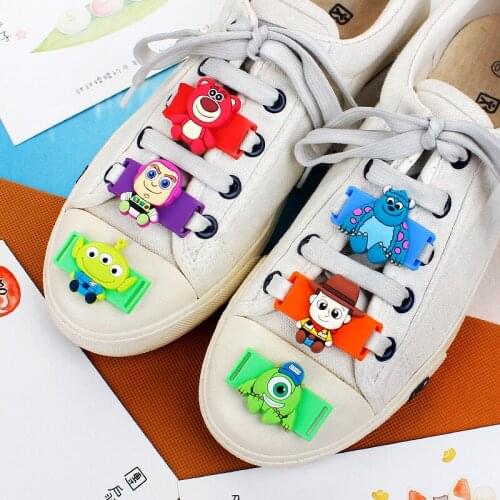 Disney Cartoon Shoelaces Buckle Shoelace Winder Silicone Buckle Shoelaces Accessories DIY Sneaker Kits Shoe Decorations