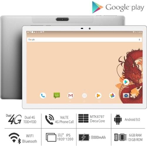 Newest 10.1 inch Tablet MT6797 Deca Core 1920*1200 2.5K IPS Screen Dual 4G 6GB RAM 128GB ROM PAD планшет 10 Core Tablet pc