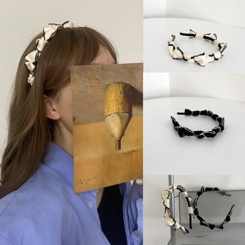 Ruoshui Woman Elegant Bowknot Hairband Women Vintage Headband Lady Ornaments Bezel Hair Accessories Turban Headwear Ornaments