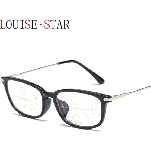 Full Frame New DistanceAnd Near Dual-Use Anti-BlueLight Progressive Multi-Focus Reading Glasses Ladies Automatic Old GlassesMen