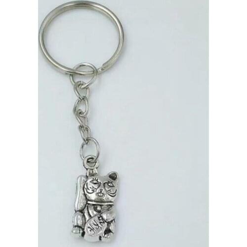 Wholesale Fashion Vintage Alloy Lucky Cat/Fat Cat/Garfield Charm Keychain Gifts Fit Key Chains Accessories Jewelry M83