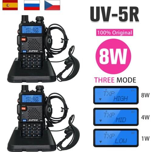Original Baofeng uv-5r Walkie talkie 5W 128CH Dual Band VHF&UHF 136-174 & 400-520MHz Two Way Radio Hotel Restaurant Supermarket