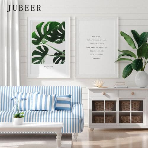 Leaf Posters Prints Botanical Canvas Painting Green Plant Wall Decor Art Pictures Bedroom Decoration Scandinavian Decor Picture