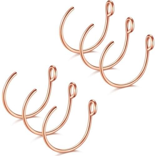 Fake Nose Ring, 20G Faux Piercing Jewelry 8mm Fake Nose Ring Hoop for Faux Lip Septum Nose Ring Set