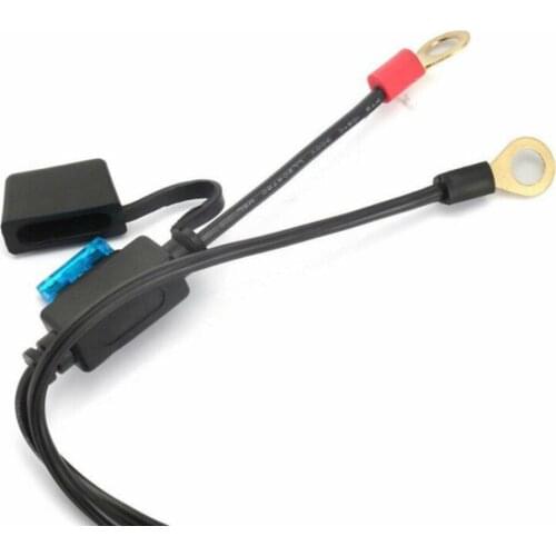 Weatherproof Battery Charger Cable Dustproof Motorcycle Replacement 10A Black