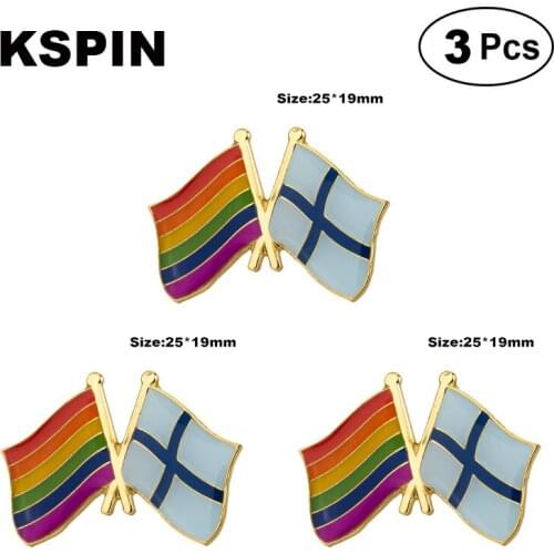 Rainbow & Finland Lapel Pin Brooches Pins Flag badge Brooch Badges