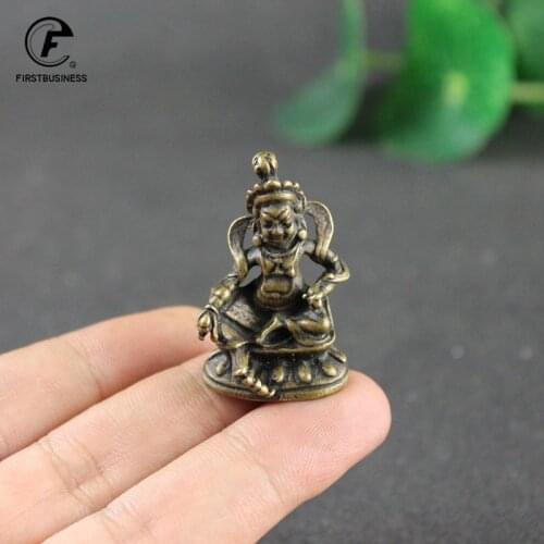 Retro Pure Copper Tibetan Buddhist God Of Wealth Buddha Ornaments Trumpet Home Decoration Brass Statues Bronze Buddha Figurines