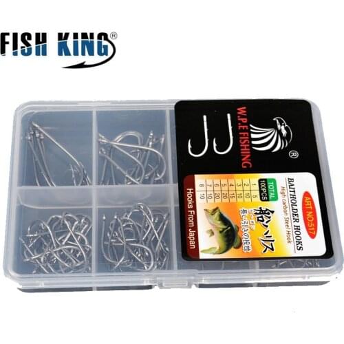 Ringed hook 100pcs/set Fishhooks Carbon Steel Barbed Fishhooks Accessories Specializing FishHook Sharp Hooks From Japan Sea
