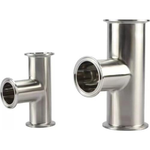 Free shipping OD19mm-102mm Stainless Steel SS304 316L Sanitary 3 Way Tee Ferrule 1.5” 2” 3” 4”OD50.5-119MM Fit 1.5"-4" Tri Clamp