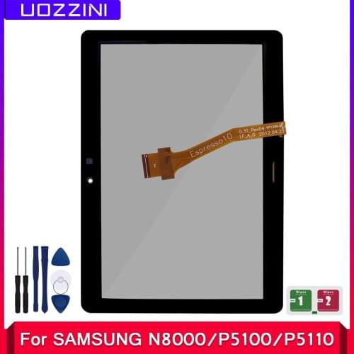 10.1" Touch Replacement For Samsung Galaxy Tab 2 GT-P5100 P5100 P5110 N8000 New Tetsed Outer Glass Panel Digitizer Sensor