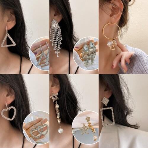 Tassel Earrings for Women Korean Style Sweet Elegant Geometric Long Dangle Hanging Earring Jewelry 2021 New