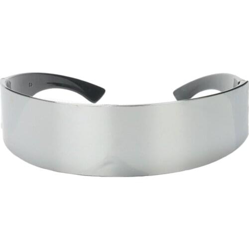 2pcs Metallic Silver Narrow Blue Robot Glasses Colorful Space Robot Sunglasses Fancy Dress up Space Unisex Halloween Accessories