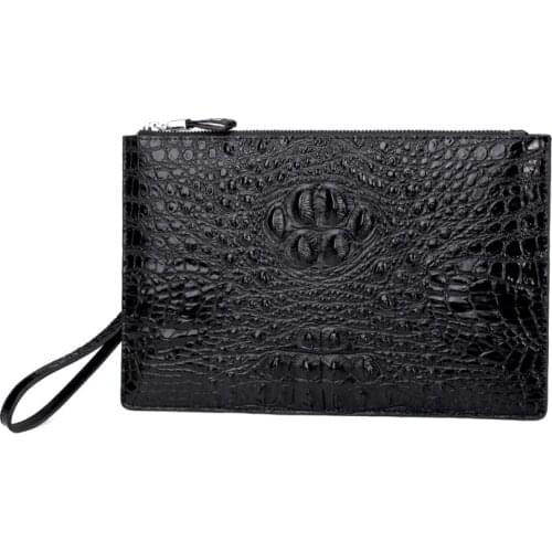 Crocodile pattern cowhide leather Mens bag fashion genuine leather handbag mens clutch bag fashion Purse casual envelope bag