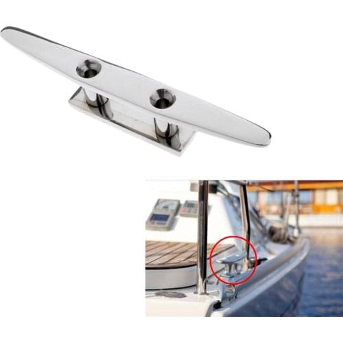 Heavy Duty Dock Cleats, 8 inch Flat Top Boat Cleat, 316 Stainless Steel Boat Mooring Anchor Lines Rope Support Clip