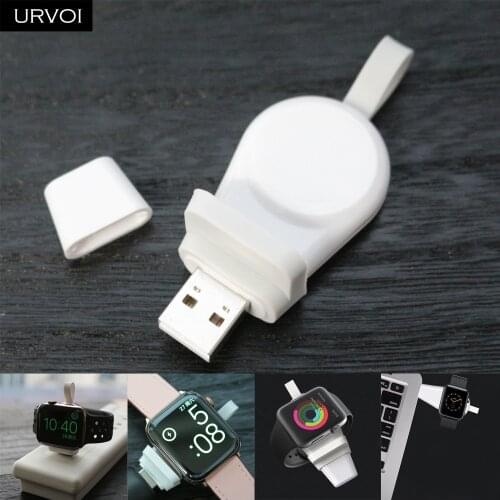 URVOI Charger for Apple Watch series 5 4 3 2 1 Wireless holder Portable charging handy Magnetic stand 1.5w input USB plug repair