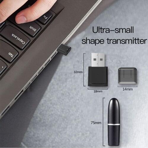 USB Bluetooth-Compatible 5.0 Transmitter Audio Adapter For Airpods PC Computer TV Durable(Support Microphone Voice Transmission)