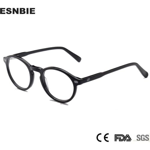 Vintage Round Optical Glasses Frame Acetate Eyeglasses Women Men Spectacles Eyewear Frames Spring Hinge oculos de grau feminino